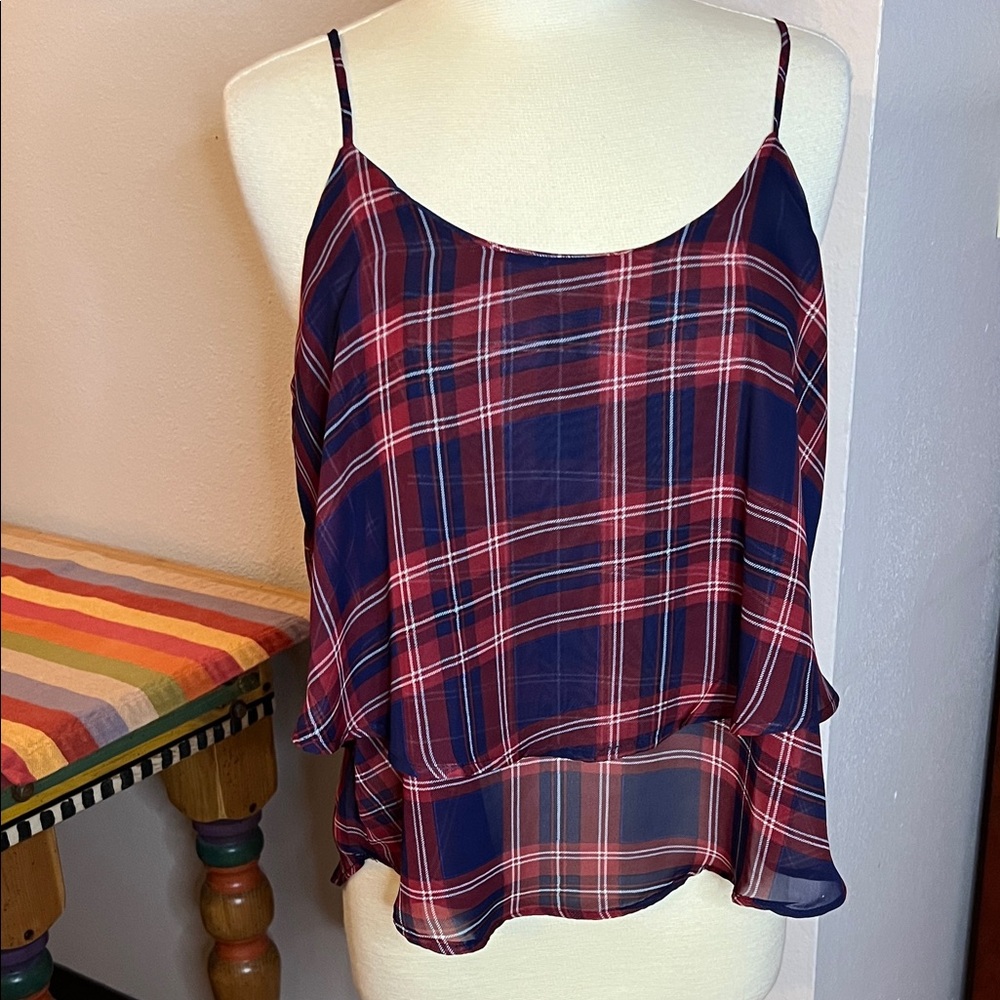 Miami Red and Blue Plaid Camisole